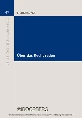 Eichenhofer |  Über das Recht reden | eBook | Sack Fachmedien