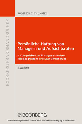 Thümmel | Persönliche Haftung von Managern und Aufsichtsräten | E-Book | sack.de