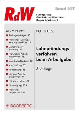 Rothfuss |  Lohnpfändungsverfahren beim Arbeitgeber | Buch |  Sack Fachmedien