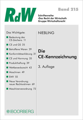 Niebling | Die CE-Kennzeichnung | Buch | 978-3-415-06031-9 | sack.de