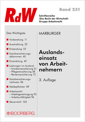 Marburger |  Auslandseinsatz von Arbeitnehmern | Buch |  Sack Fachmedien