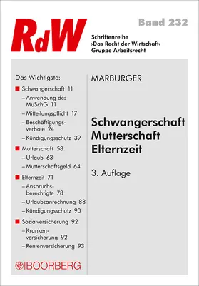 Marburger |  Schwangerschaft - Mutterschaft - Elternzeit | Buch |  Sack Fachmedien