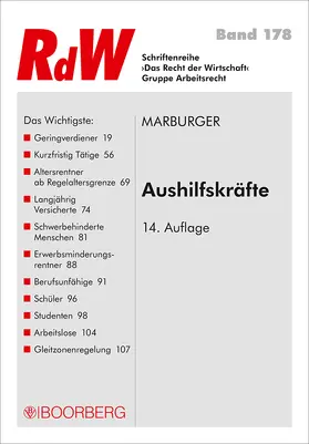 Marburger |  Aushilfskräfte | Buch |  Sack Fachmedien
