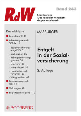Marburger |  Entgelt in der Sozialversicherung | Buch |  Sack Fachmedien