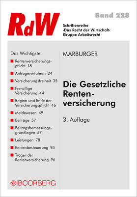 Marburger | Die gesetzliche Rentenversicherung | Buch | 978-3-415-06322-8 | sack.de