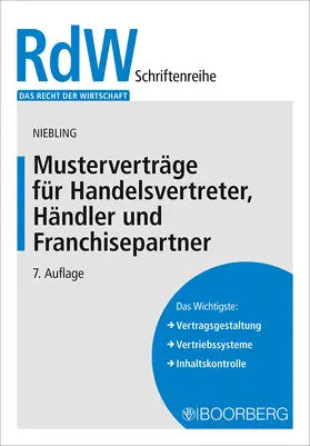 Niebling | Musterverträge für Handelsvertreter, Händler und Franchisepartner | Buch | 978-3-415-07276-3 | sack.de