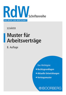 Schäfer | Muster für Arbeitsverträge | Buch | 978-3-415-07606-8 | sack.de