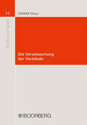 Zimmer | Die Verantwortung der Verbände | Buch | 978-3-415-07920-5 | www.sack.de