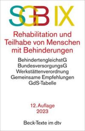 SGB IX Rehabilitation und Teilhabe von Menschen mit Behinderungen | Buch | 978-3-423-53214-3 | sack.de