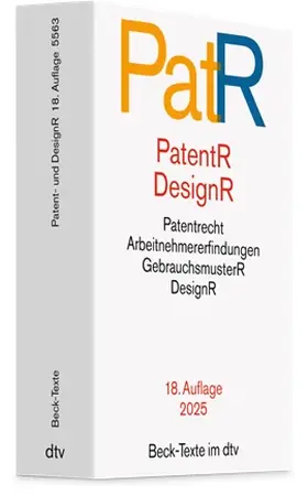  Patent- und Designrecht: PatR | Buch |  Sack Fachmedien
