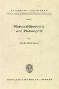 Amonn |  Nationalökonomie und Philosophie. | Buch |  Sack Fachmedien