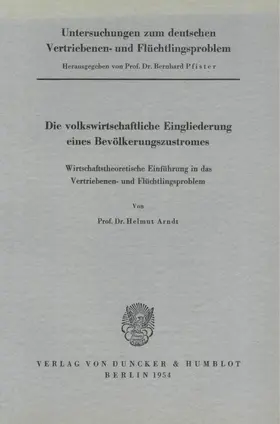 Pfister |  Untersuchungen zum deutschen Vertriebenen- und Flüchtlingsproblem. | Buch |  Sack Fachmedien
