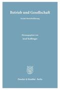 Kolbinger |  Betrieb und Gesellschaft. | Buch |  Sack Fachmedien