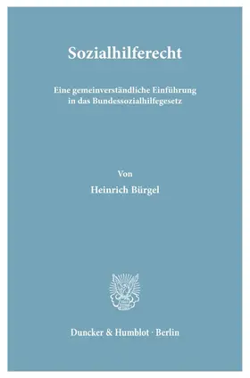 Bürgel |  Sozialhilferecht. | Buch |  Sack Fachmedien