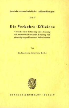 Esenwein-Rothe |  Die Verkehrs-Effizienz. | Buch |  Sack Fachmedien