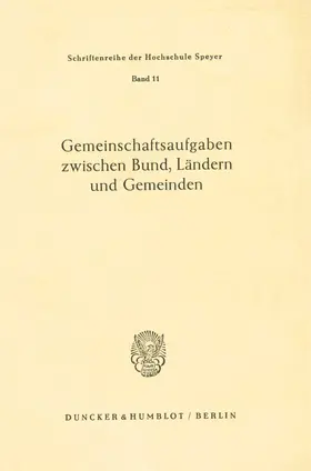 / |  Gemeinschaftsaufgaben zwischen Bund, Ländern und Gemeinden. | Buch |  Sack Fachmedien