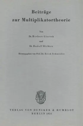 Schneider |  Beiträge zur Multiplikatortheorie. | Buch |  Sack Fachmedien