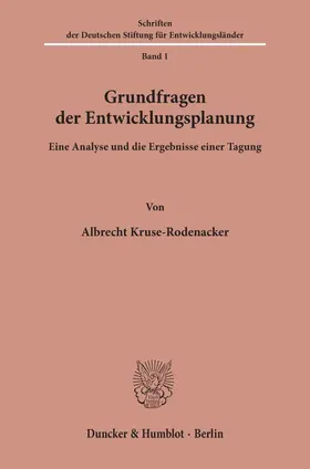 Kruse-Rodenacker |  Grundfragen der Entwicklungsplanung. | Buch |  Sack Fachmedien