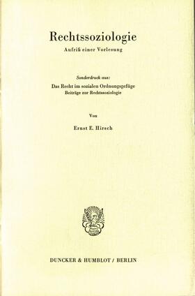 Hirsch | Rechtssoziologie. | Buch | 978-3-428-00632-8 | sack.de
