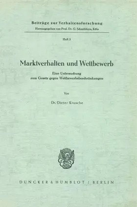 Krusche |  Marktverhalten und Wettbewerb. | Buch |  Sack Fachmedien