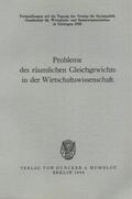 Hoffmann |  Probleme des räumlichen Gleichgewichts in der Wirtschaftswissenschaft. | Buch |  Sack Fachmedien