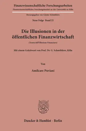 Puviani |  Die Illusionen in der öffentlichen Finanzwirtschaft. | Buch |  Sack Fachmedien