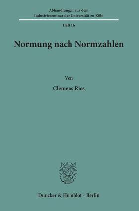 Ries | Normung nach Normzahlen. | Buch | sack.de
