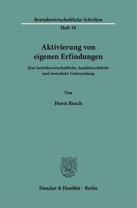 Rusch | Aktivierung von eigenen Erfindungen. | Buch | 978-3-428-01271-8 | sack.de