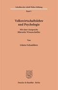 Schmölders |  Volkswirtschaftslehre und Psychologie. | Buch |  Sack Fachmedien