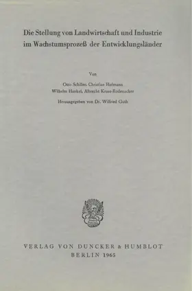 Guth |  Die Stellung von Landwirtschaft und Industrie im Wachstumsprozeß der Entwicklungsländer. | Buch |  Sack Fachmedien