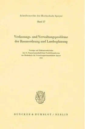 / |  Verfassungs- und Verwaltungsprobleme der Raumordnung und Landesplanung. | Buch |  Sack Fachmedien