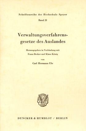 Ule | Verwaltungsverfahrensgesetze des Auslandes. | Buch | 978-3-428-01580-1 | sack.de