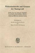 Pfister / Hildemann / Hildmann |  Widerstandsrecht und Grenzen der Staatsgewalt | Buch |  Sack Fachmedien