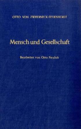 Zwiedineck-Südenhorst |  Mensch und Gesellschaft. | Buch |  Sack Fachmedien