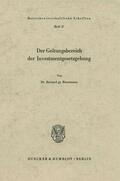 Broermann |  Der Geltungsbereich der Investmentgesetzgebung. | Buch |  Sack Fachmedien