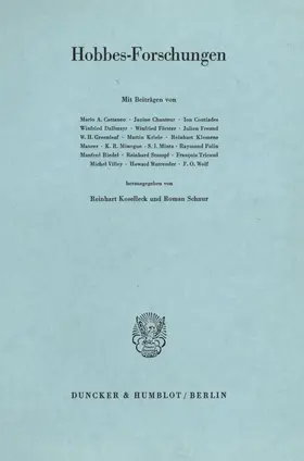 Koselleck / Schnur |  Hobbes-Forschungen. | Buch |  Sack Fachmedien