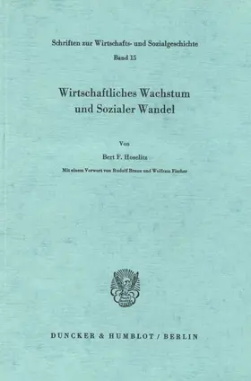 Hoselitz |  Wirtschaftliches Wachstum und Sozialer Wandel. | Buch |  Sack Fachmedien