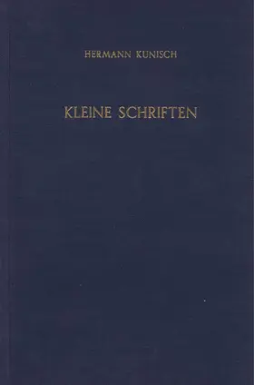 Kunisch |  Kleine Schriften. | Buch |  Sack Fachmedien