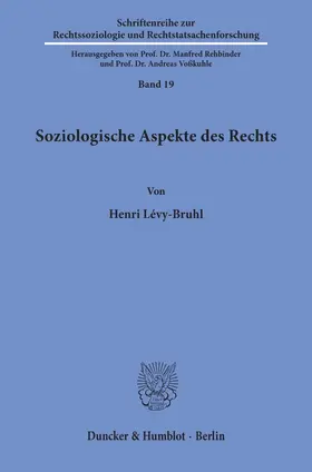 Lévy-Bruhl |  Soziologische Aspekte des Rechts. | Buch |  Sack Fachmedien