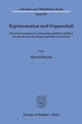 Pollmann | Repräsentation und Organschaft. | Buch | 978-3-428-02108-6 | www.sack.de