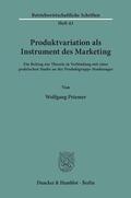 Priemer |  Produktvariation als Instrument des Marketing. | Buch |  Sack Fachmedien
