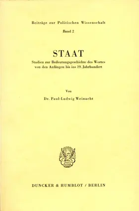 Weinacht |  Staat. | Buch |  Sack Fachmedien