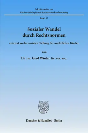 Winter | Sozialer Wandel durch Rechtsnormen, | Buch | 978-3-428-02267-0 | www.sack.de