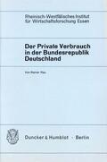 Rau |  Der Private Verbrauch in der Bundesrepublik Deutschland. | Buch |  Sack Fachmedien