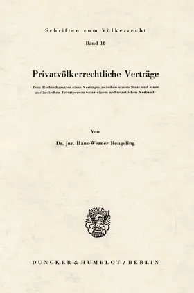 Rengeling |  Privatvölkerrechtliche Verträge. | Buch |  Sack Fachmedien