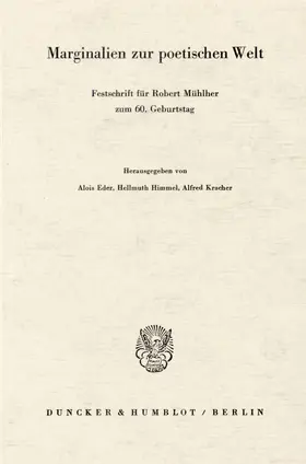 Eder / Himmel / Kracher | Marginalien zur poetischen Welt. | Buch | 978-3-428-02576-3 | www.sack.de