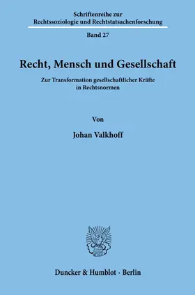 Valkhoff |  Recht, Mensch und Gesellschaft. | Buch |  Sack Fachmedien