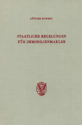 Bonnet | Staatliche Regelungen für Immobilienmakler. | Buch | 978-3-428-02894-8 | sack.de
