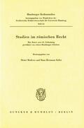 Medicus / Seiler |  Studien im römischen Recht. | Buch |  Sack Fachmedien