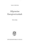 Förster |  Allgemeine Energiewirtschaft. | Buch |  Sack Fachmedien